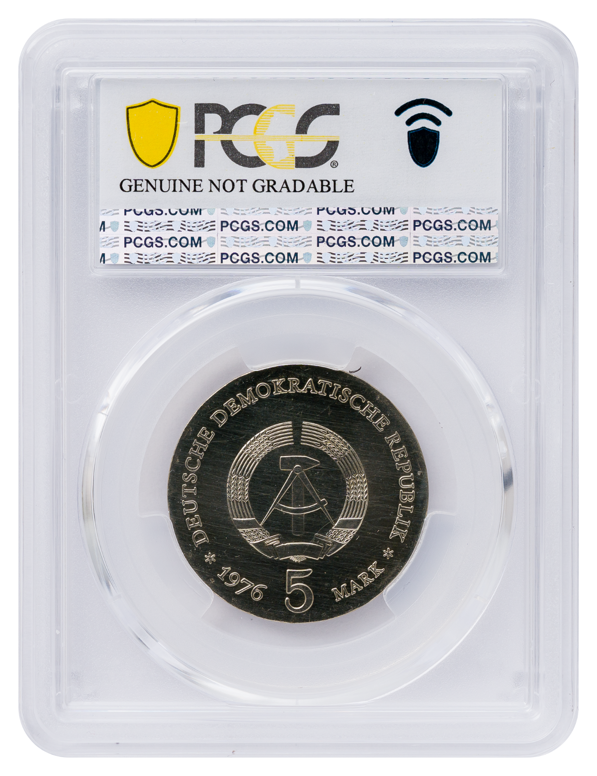 5 Mark DDR 1976 Ferdinand von Schill PCGS UNC Detail2