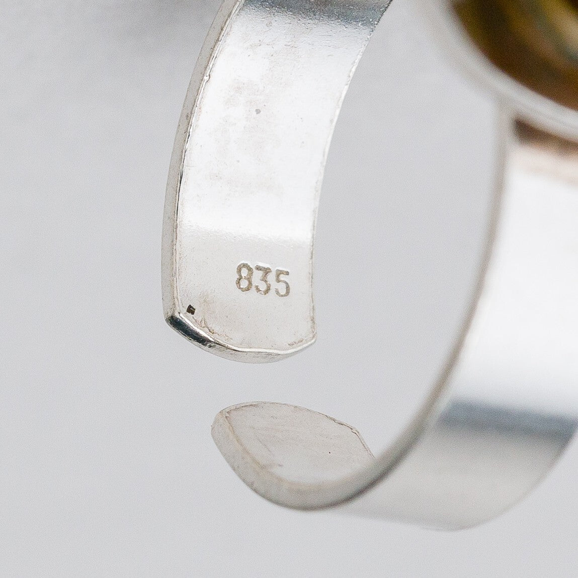 Silber Ring 835 Tigerauge Größe flexibel ca. 53 4,61 g6