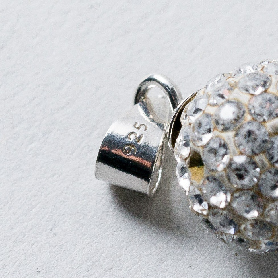 Anhänger 925 Silber Weiße Steine 1,9 cm 1,24 g7