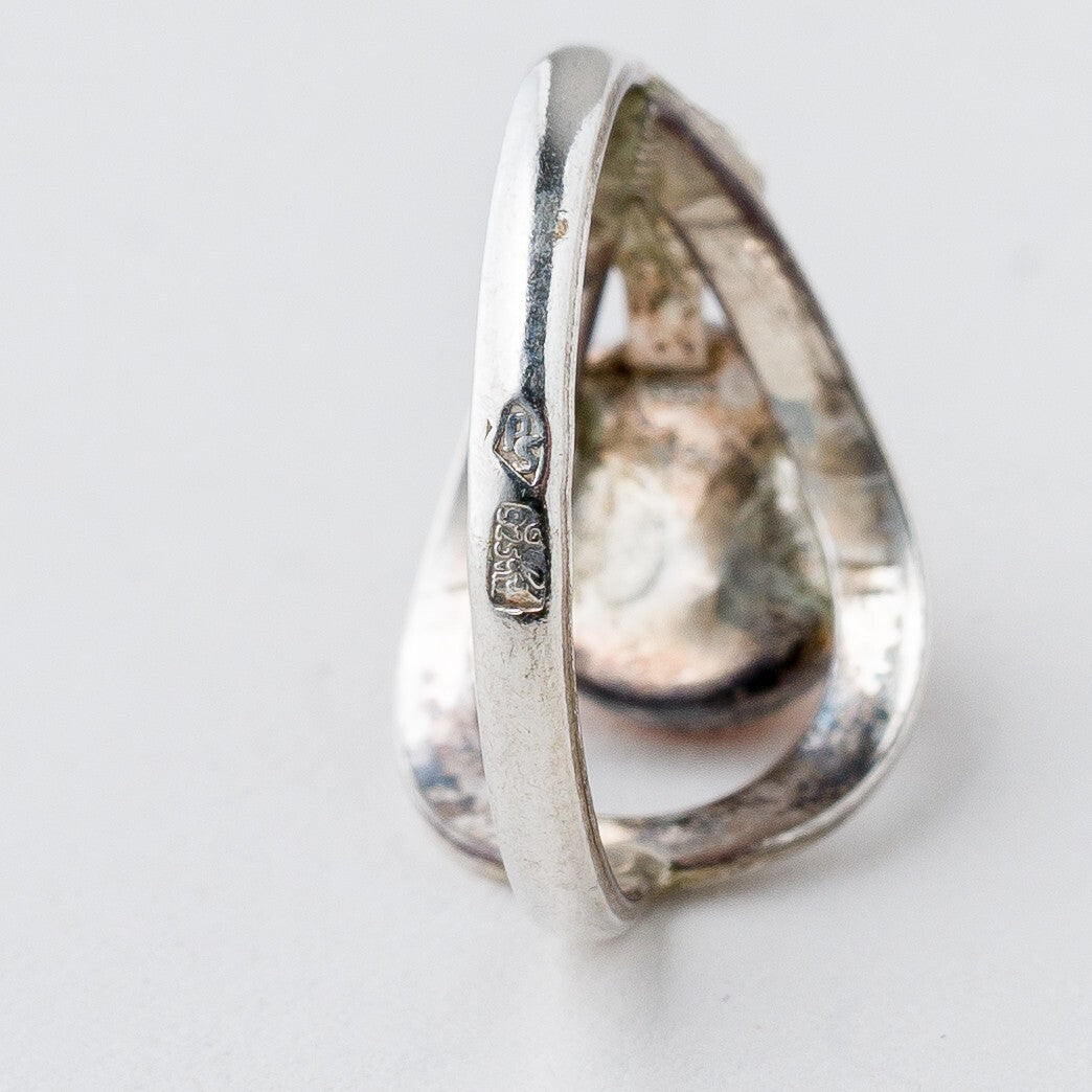 Silber Ring 925 Bernstein Größe 52 (16,5 mm Ø) 2,13 g5