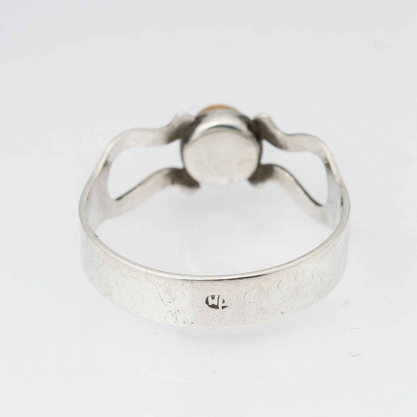 Silberring Gelber Stein 1,29 g Größe 53 (16,8 mm Ø)2