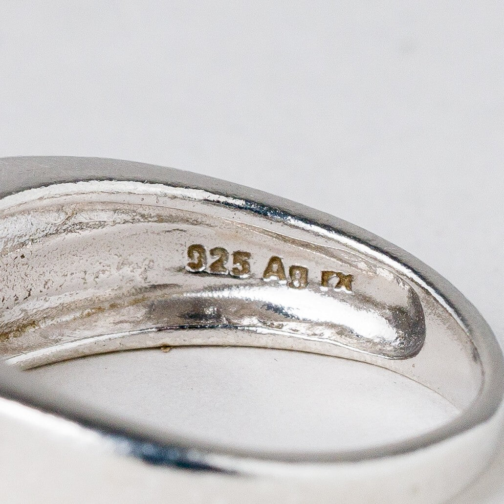 Silber Ring 925 Weißer Stein Größe 57 (18,1 mm Ø) 5,17 g8