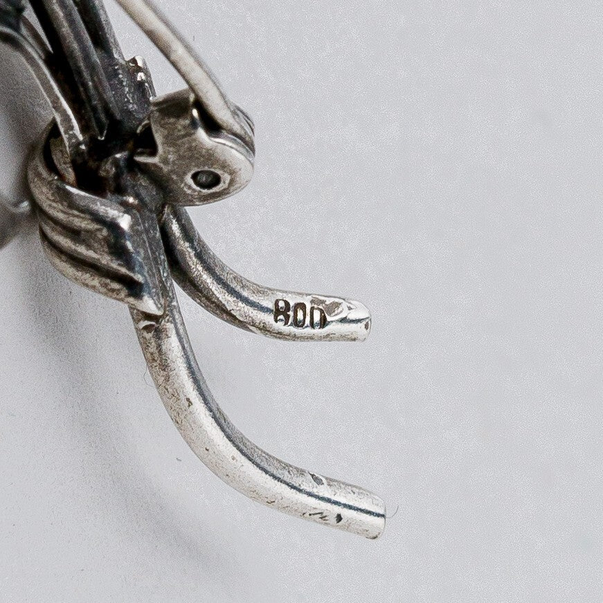 Silber Brosche 800 Perle 3,88 g4