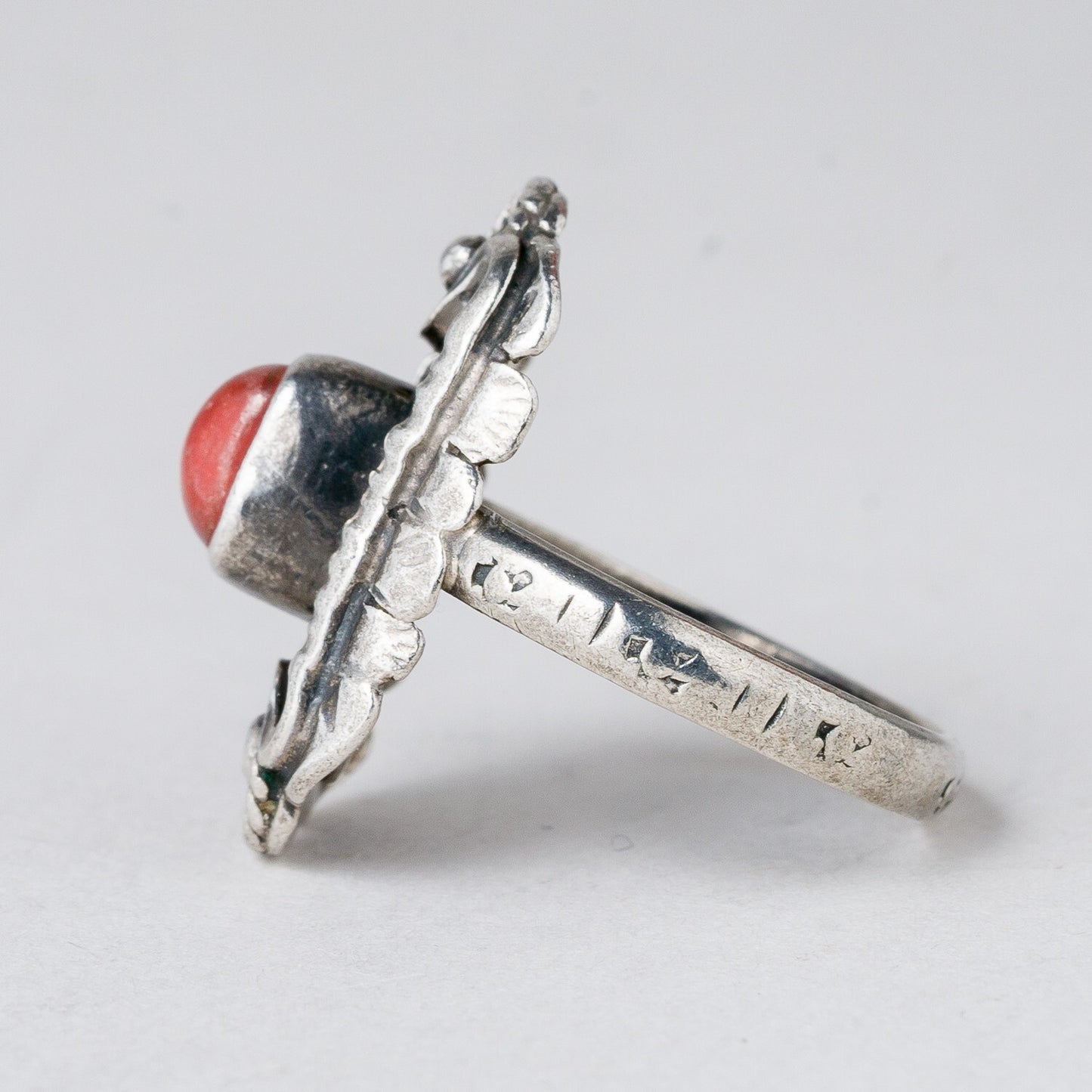 Silber Ring Roter Stein Größe 53 (16,8 mm Ø) 4,98 g4