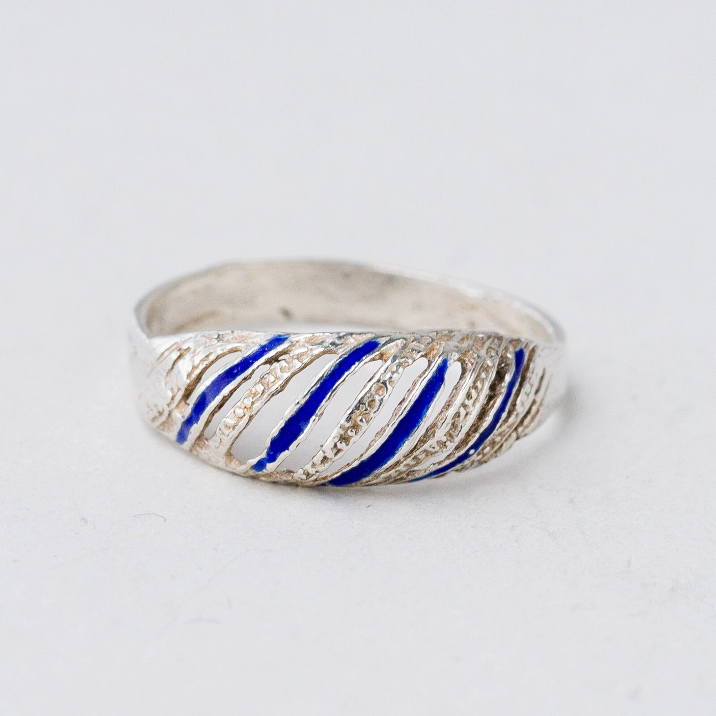 Ring Silber Blau Größe 55 (17,5 mm Ø) 1,33 g7