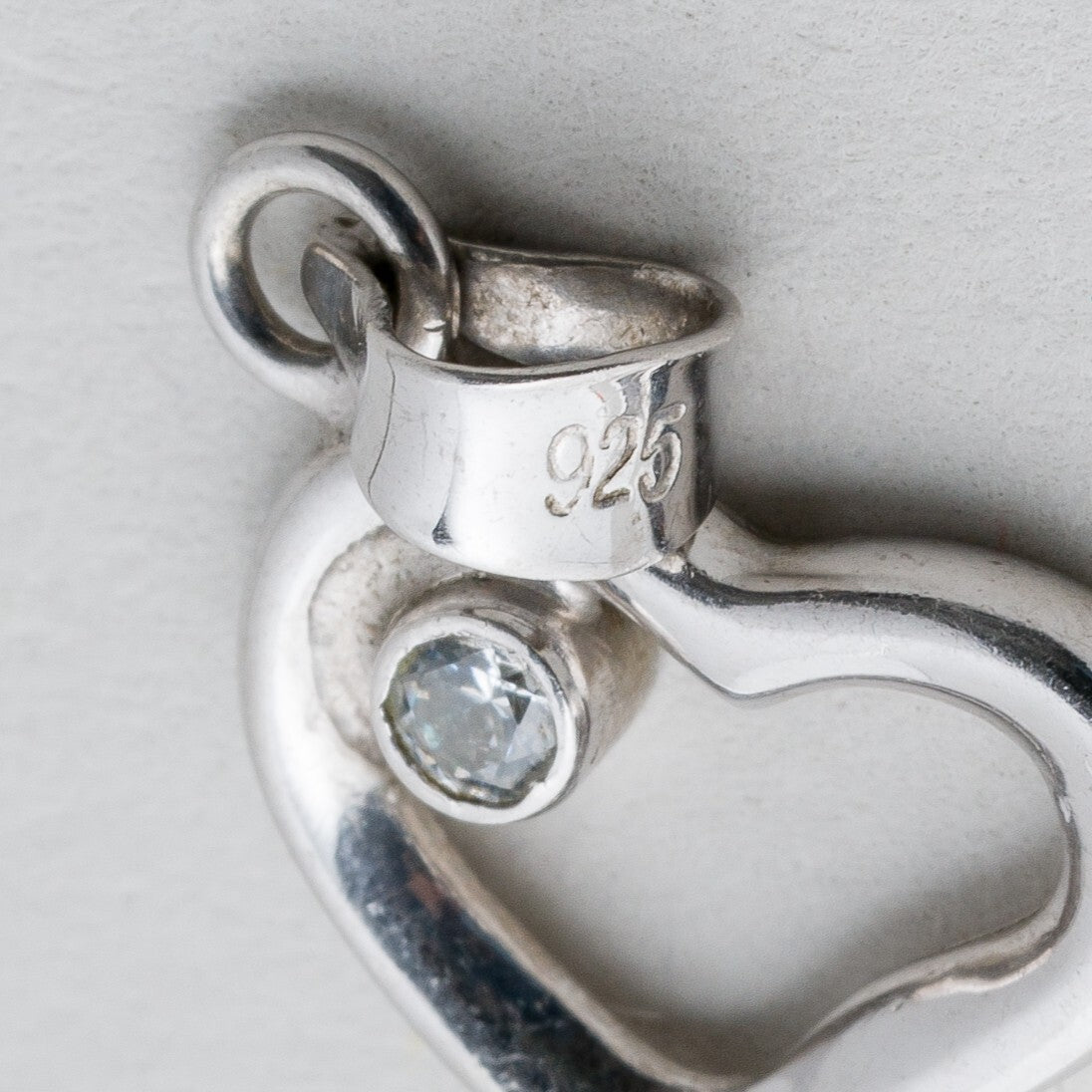 Anhänger Herz mit Stein 925er Silber 1,28 g2