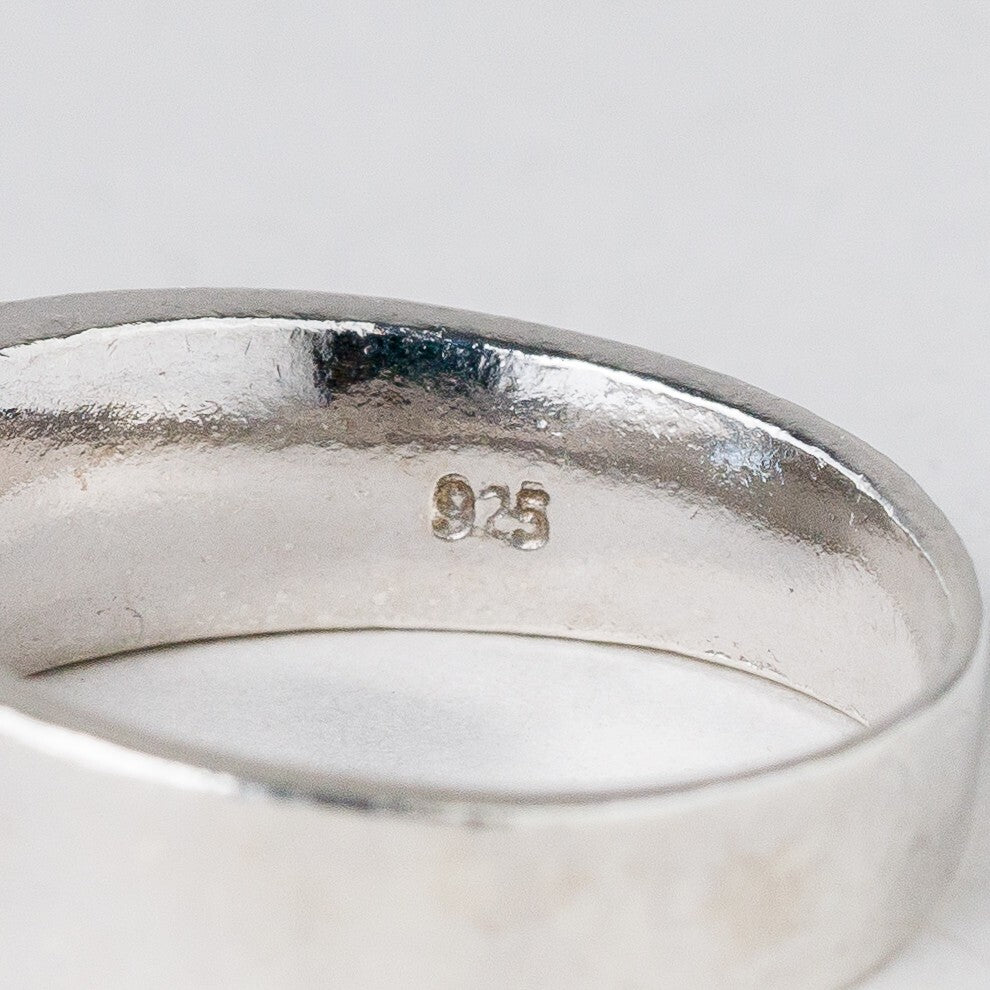 Silber Ring 925 Blauer Stein Größe 54 (17,2 mm Ø) 5 g6