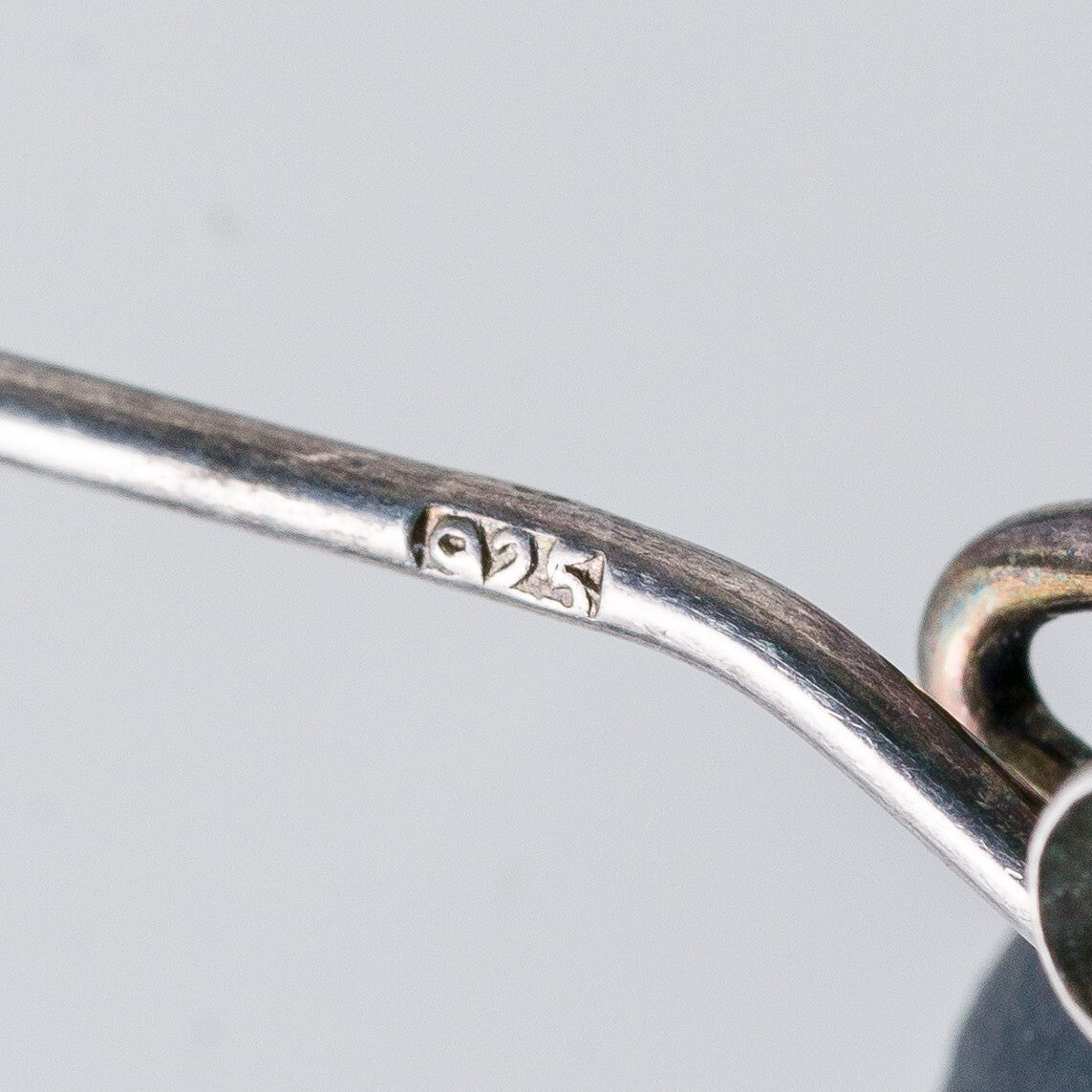 Silber Brosche 925 Bernstein Imitat 7,4 cm 6,05 g6