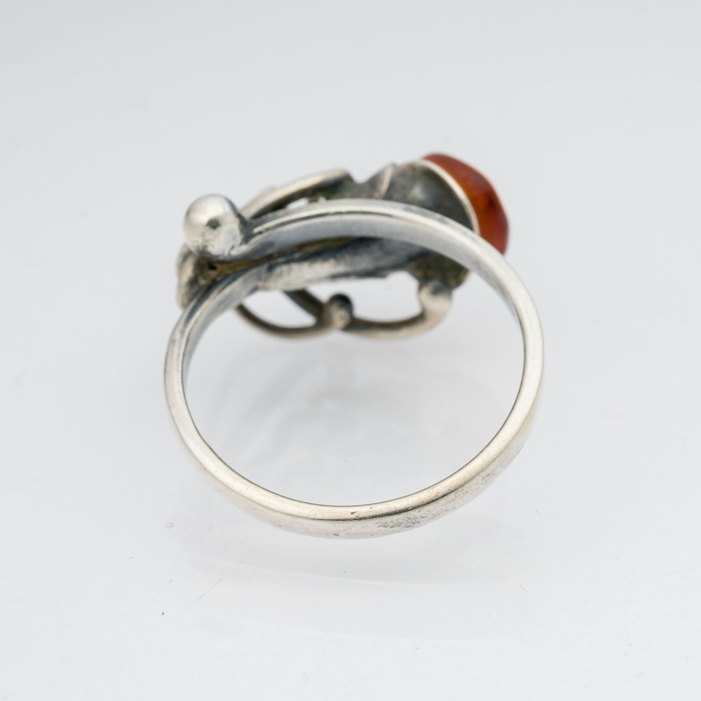 Silberring Oranger Stein 3,44 g Größe 55 (17,5 mm Ø)3