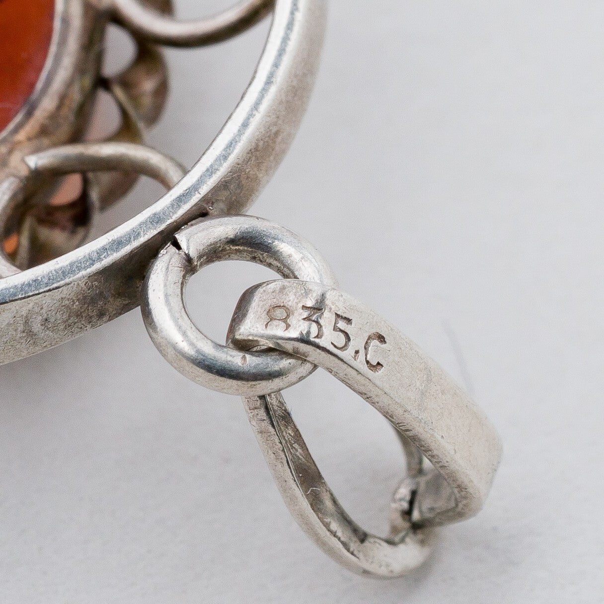Silber Anhänger 835 Bernstein 4,4 cm 5,8 g3