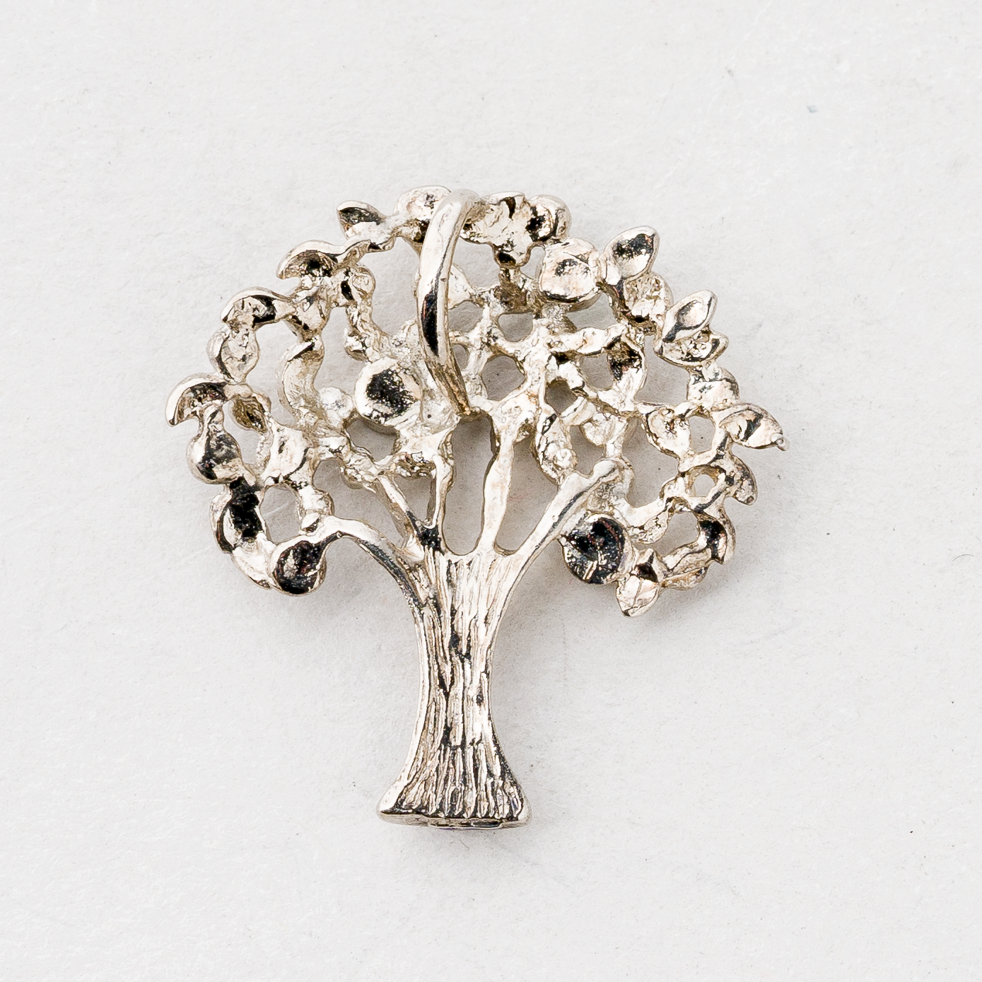 CNC: Anhänger Baum grüne Steine Silber 1,66 g 2 cm1