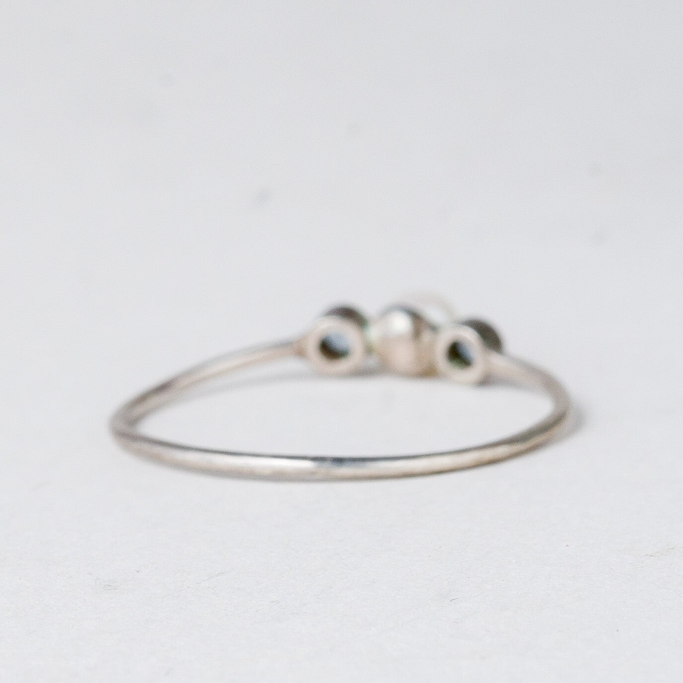 2 x Silber Ring Perle Größe 54 (17,2 mm Ø) 1,14 g6
