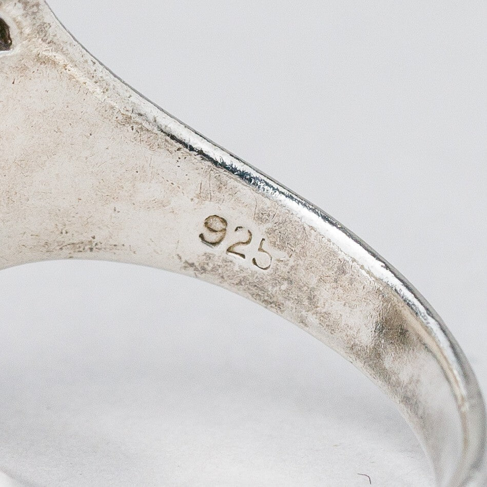 Silber Ring 925 Blauer Stein Größe 61 (19,4 mm Ø) 2,88 g6
