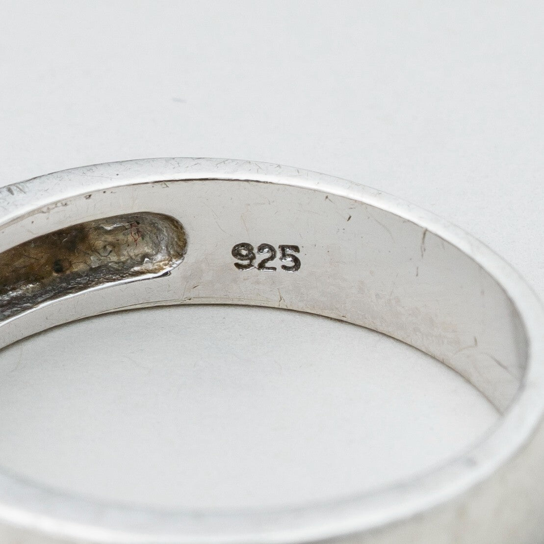 Silberring Weißer Stein 925er Silber 5 g Größe 61 (19,4 mm Ø)3