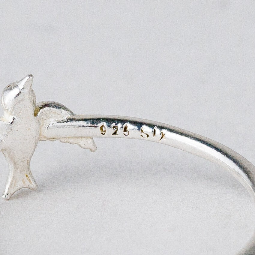 Silber Ring 925 Vogel Größe 51 (16,2 mm Ø) 0,75 g6