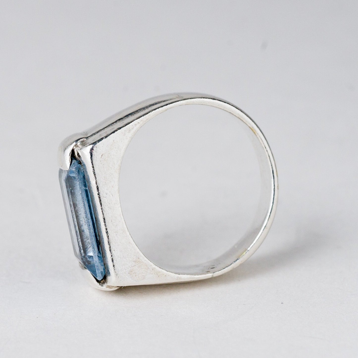 Silber Ring Blauer Stein Größe 52 (16,5 mm Ø) 6,67 g7