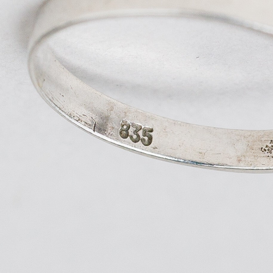 Silber Ring 835 Purpurne Stein Größe 53 (16,8 mm Ø) 1,89 g6