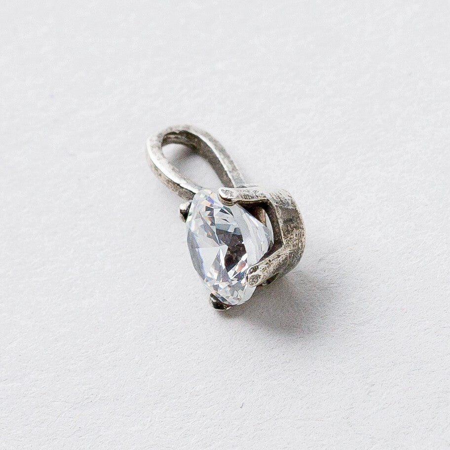 Anhänger Silber Weißer Stein 1,1 cm 0,51 g5