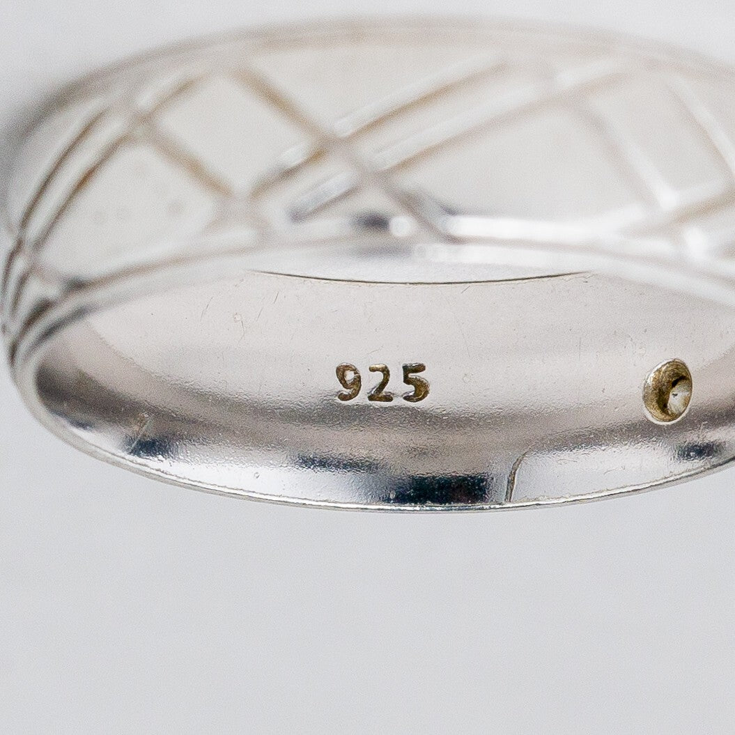 Silber Ring 925 Weißer Stein Größe 52 (16,5 mm Ø) 2,81 g6