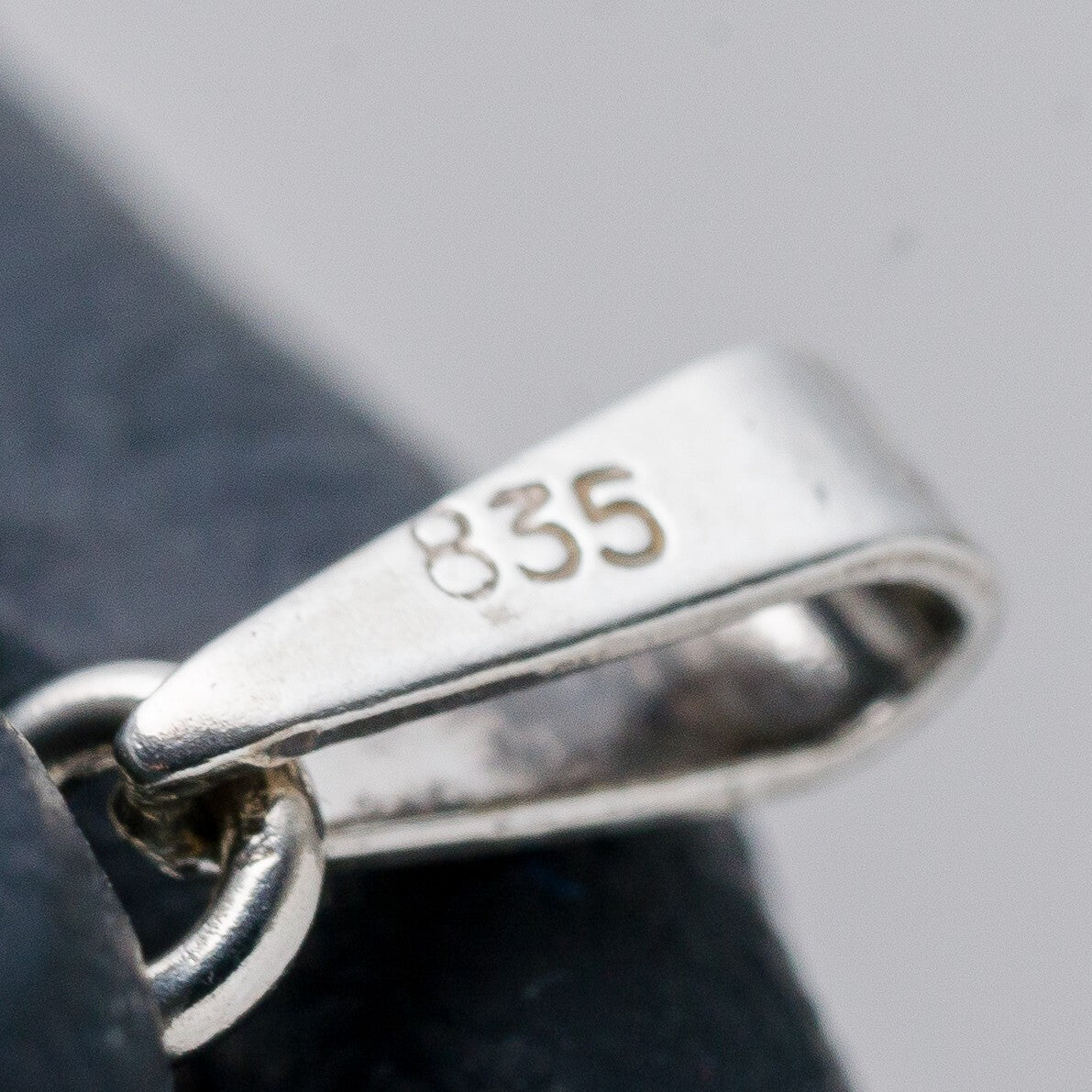 Anhänger 835 Silber Weißer Stein 1,7 cm 0,86 g6