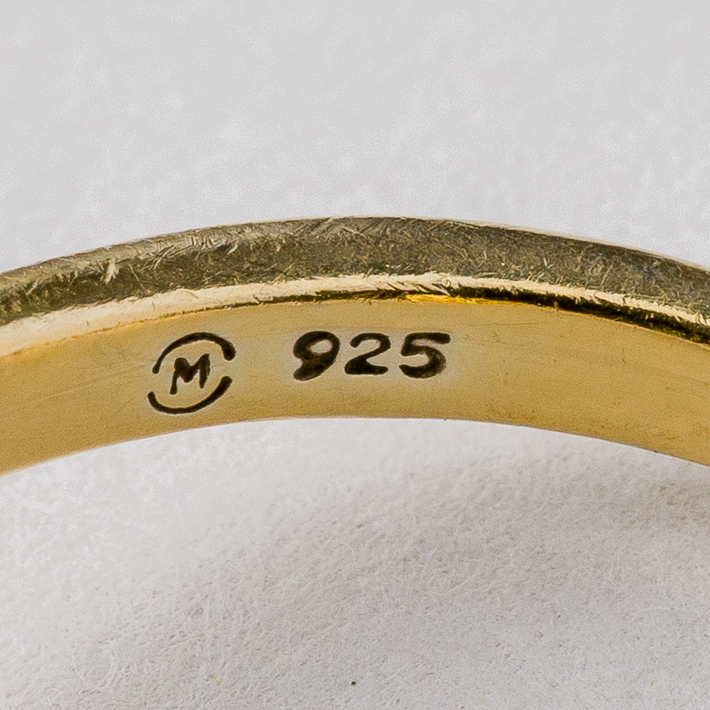 Ring Blauer Stein 3,56 g 925er Silber vergoldet Größe 55 (17,5 mm Ø)4