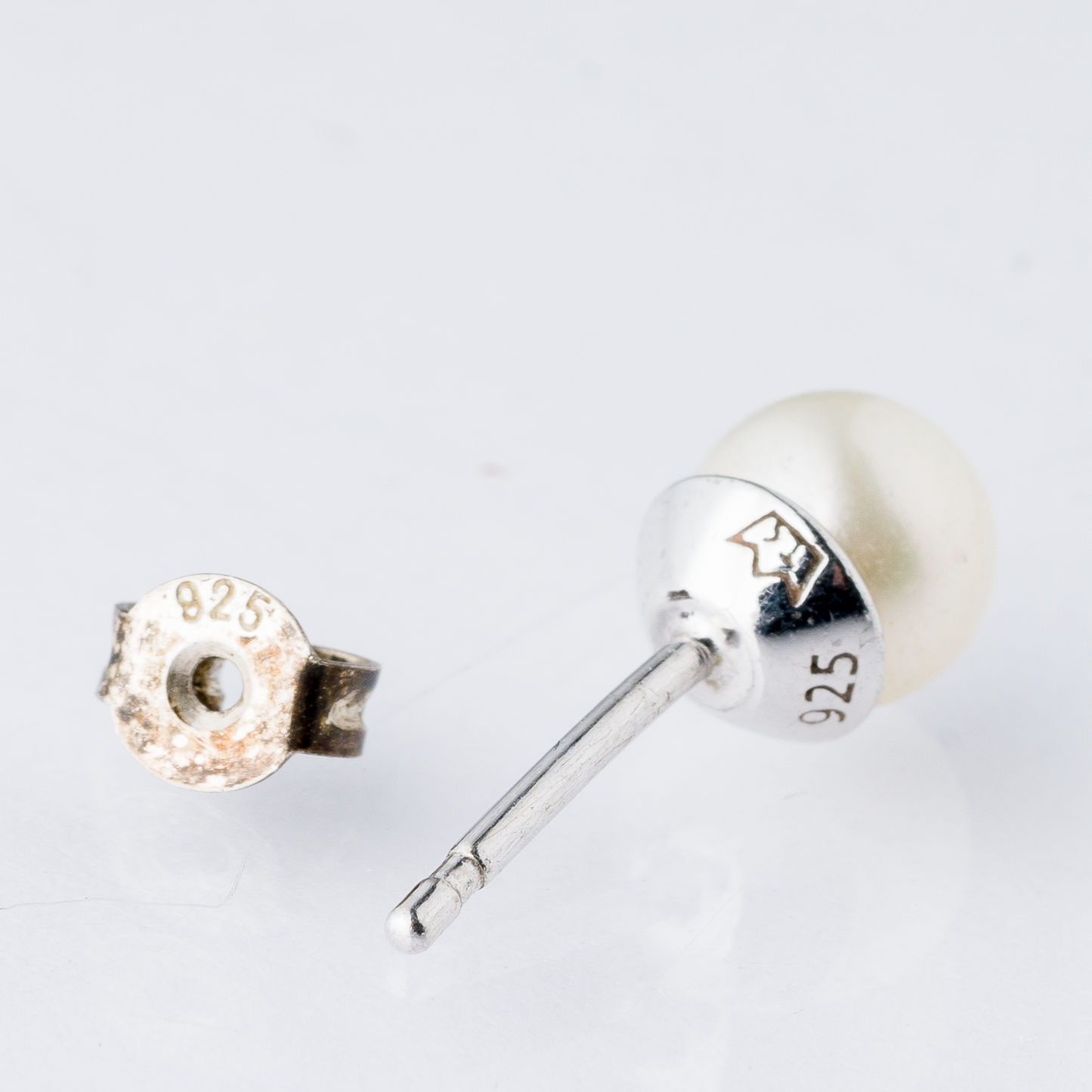 Einzelner Ohrring Ohrstecker Perle Silber 0,76 g7