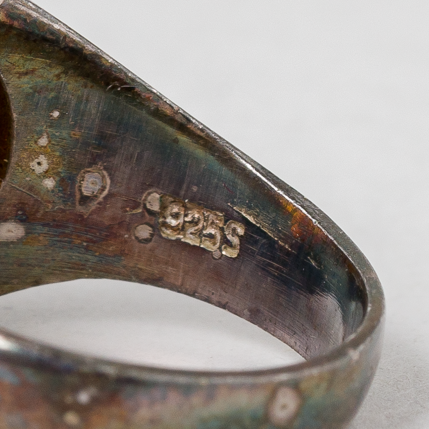 Ring Bernstein Stein 925er Silber 7,15 g Größe 54 (17,2 mm Ø)3