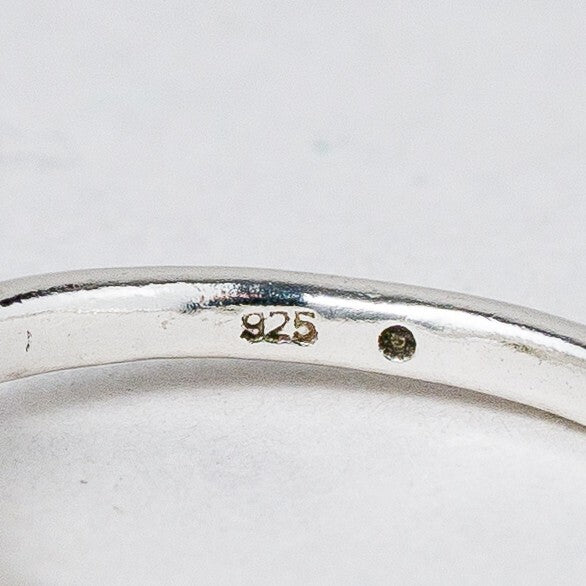 Silber Ring 925 Grüner Stein Größe 51 (16,2 mm Ø) 1,96 g7
