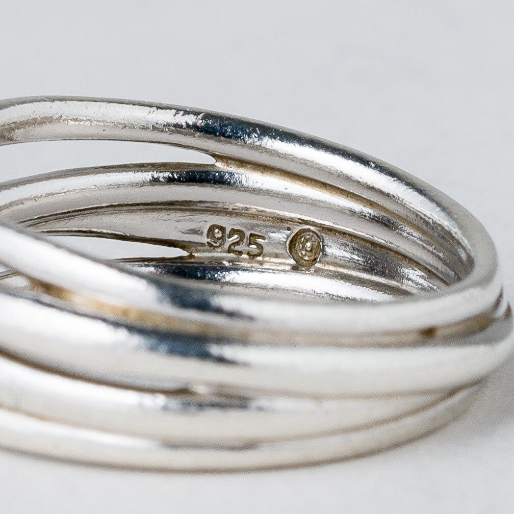 Silber Ring 925 Weißer Stein Größe 54 (17,2 mm Ø) 5,98 g5