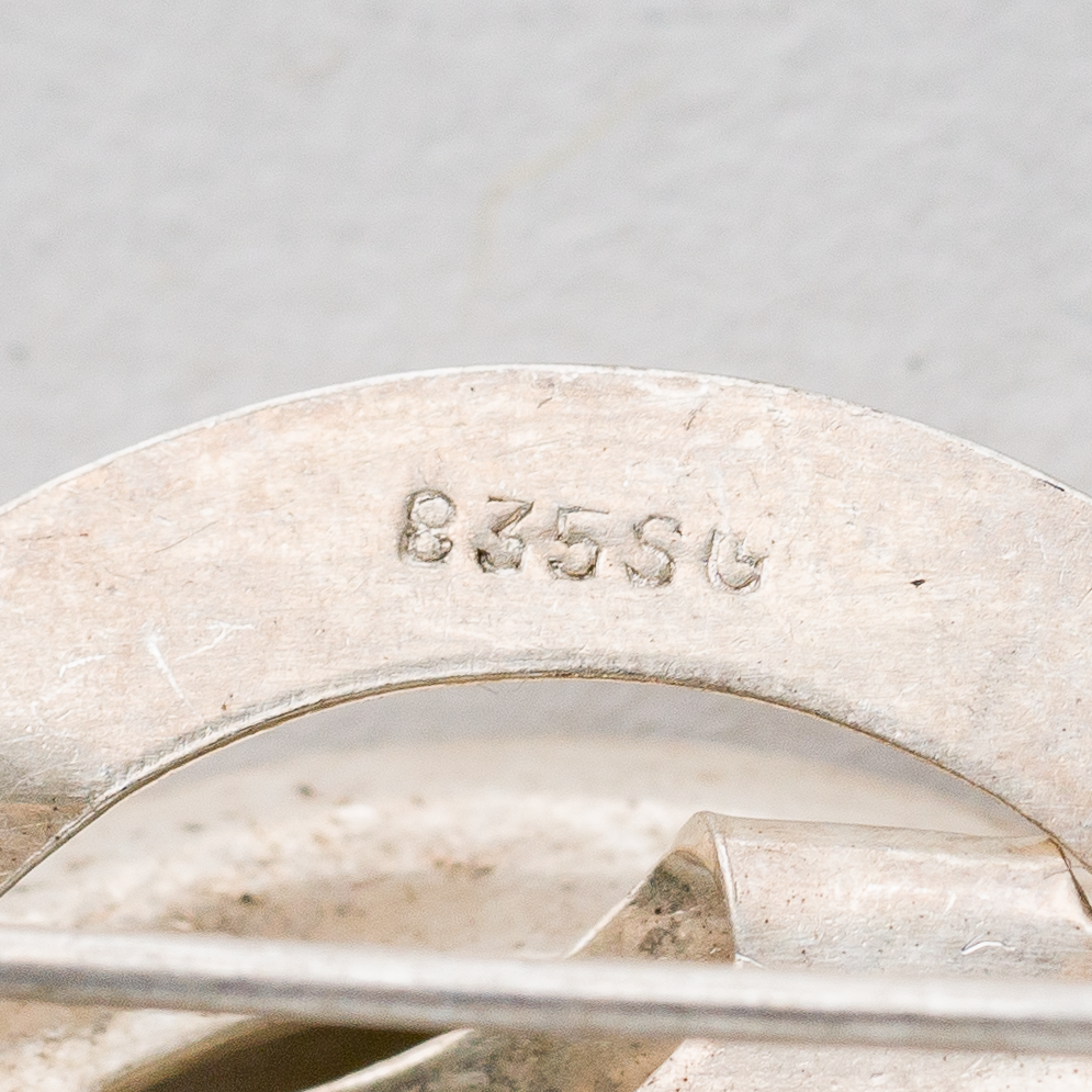 Brosche 835er Silber 2,91 g 3,5 cm3