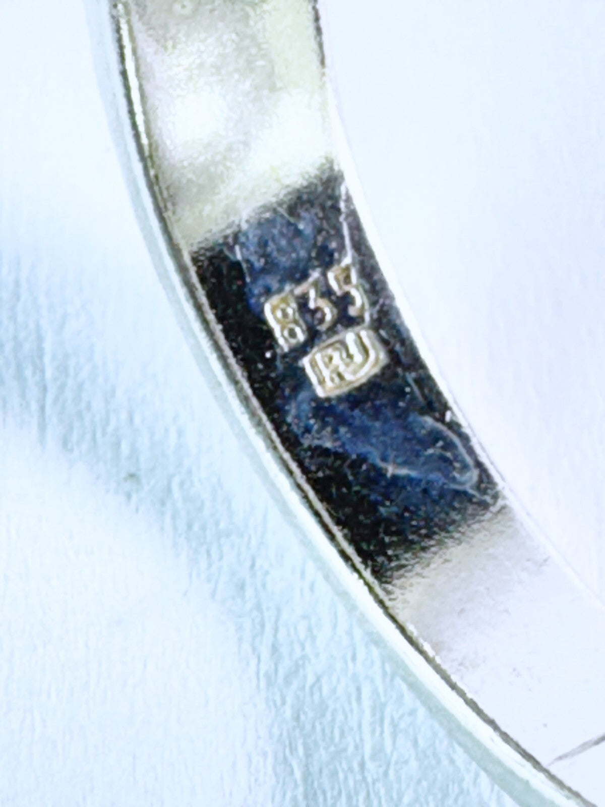 Silberring 835er Silber 70er mit schwarzen Stein Größe 54 (17,2 mm Ø) 8,95 g7