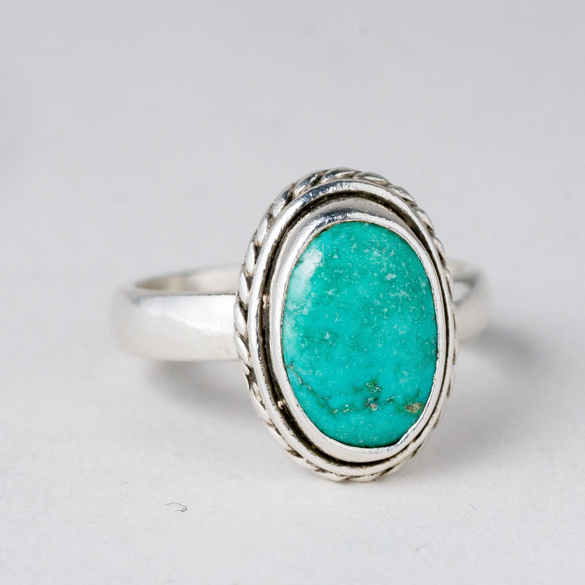 Silber Ring 925 Grüner Stein Größe 57 (18,1 mm Ø) 6,09 g6