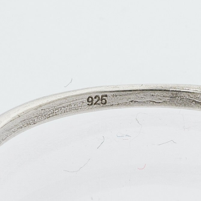 Silberring Weißer Stein 925er Silber 1,14 g Größe 55 (17,5 mm Ø)3