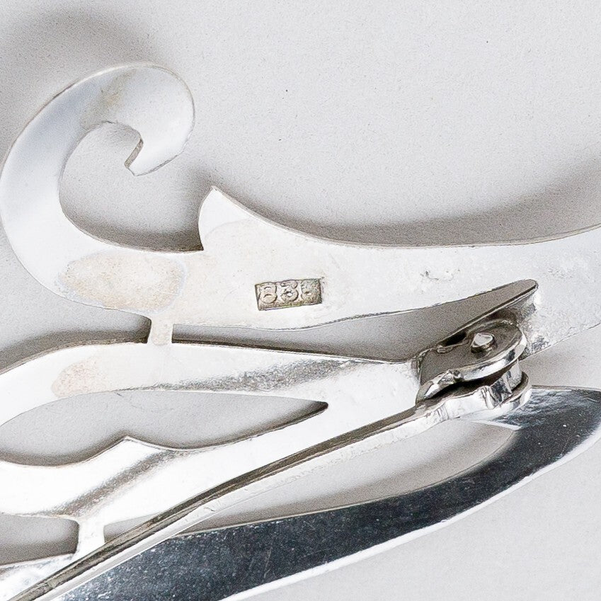 Brosche 835 Silber "M" 2,6 cm 2,13 g5