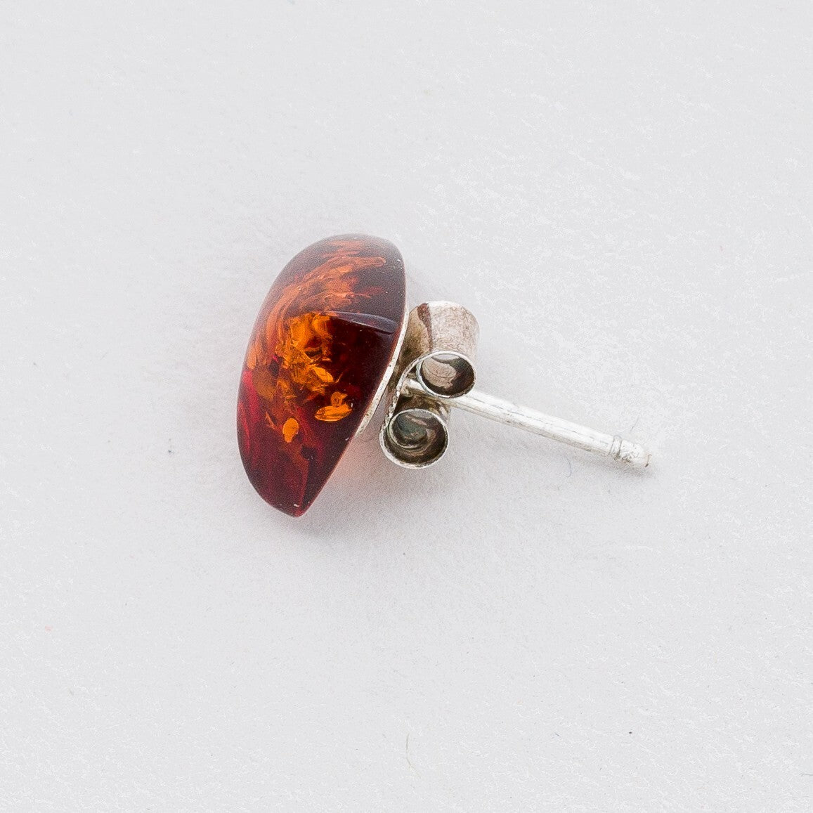 Einzelner Ohrring Ohrstecker Silber Bernstein 0,63 g5
