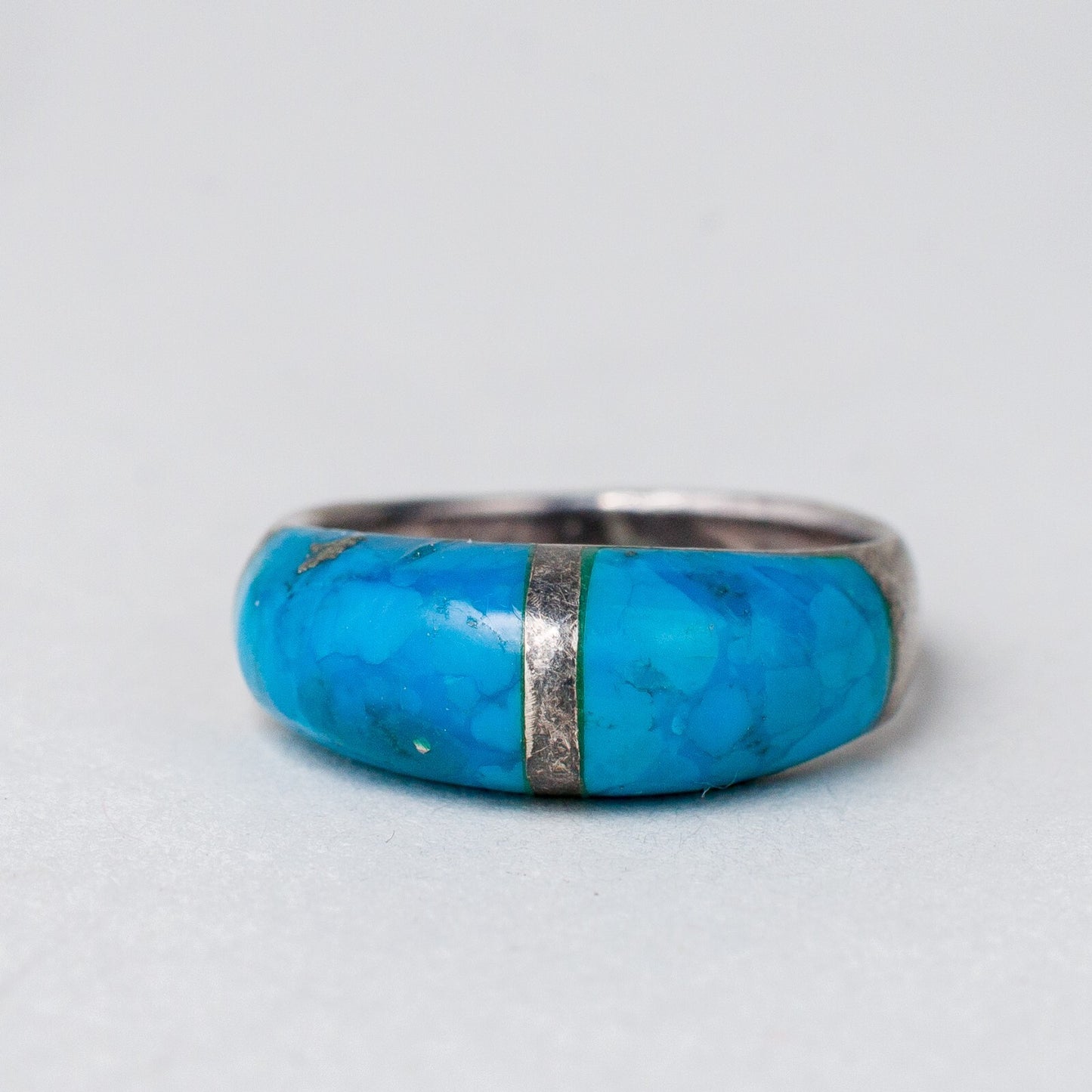 Silber Ring Blau Größe 50 (15,9 mm Ø) 3,01 g5