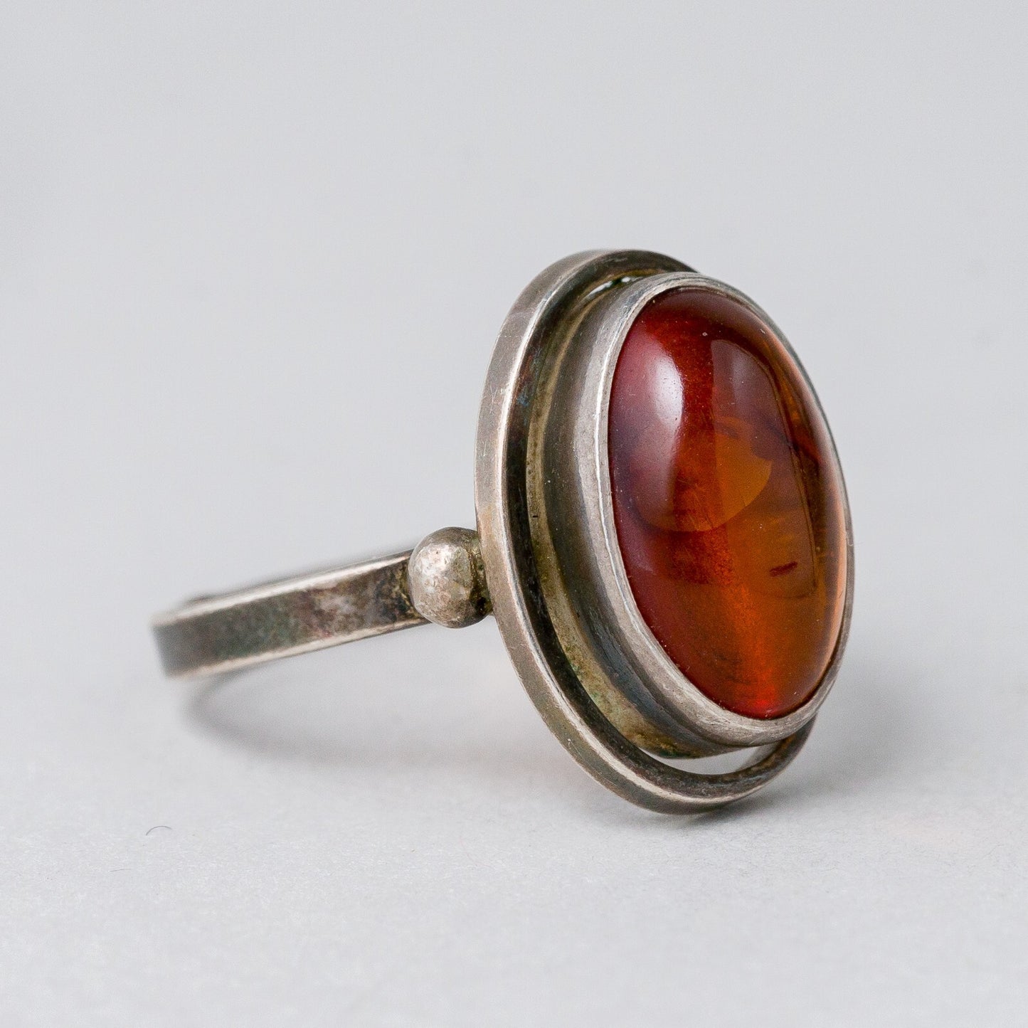 Silber Ring Bernstein Imitat Größe 55 (17,5 mm Ø) 3,8 g6