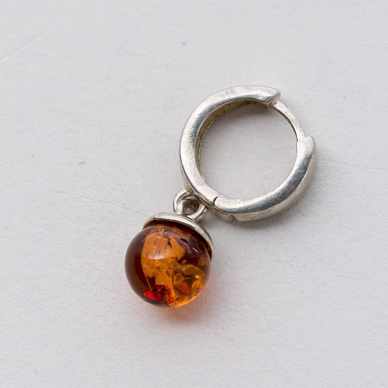 Einzelner Ohrring Hängeohrring Silber Bernstein 1,93 g6