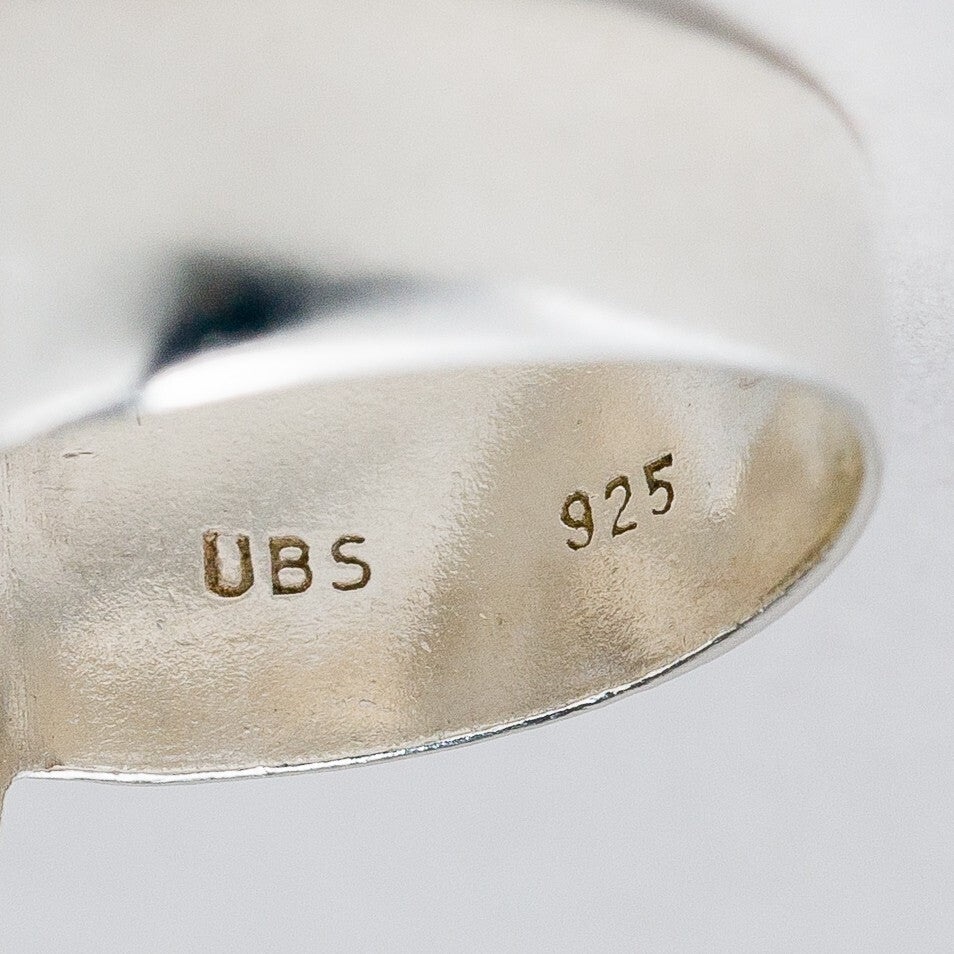 Silber Ring 925 Weißer Stein Größe 52 (16,5 mm Ø) 5,51 g6