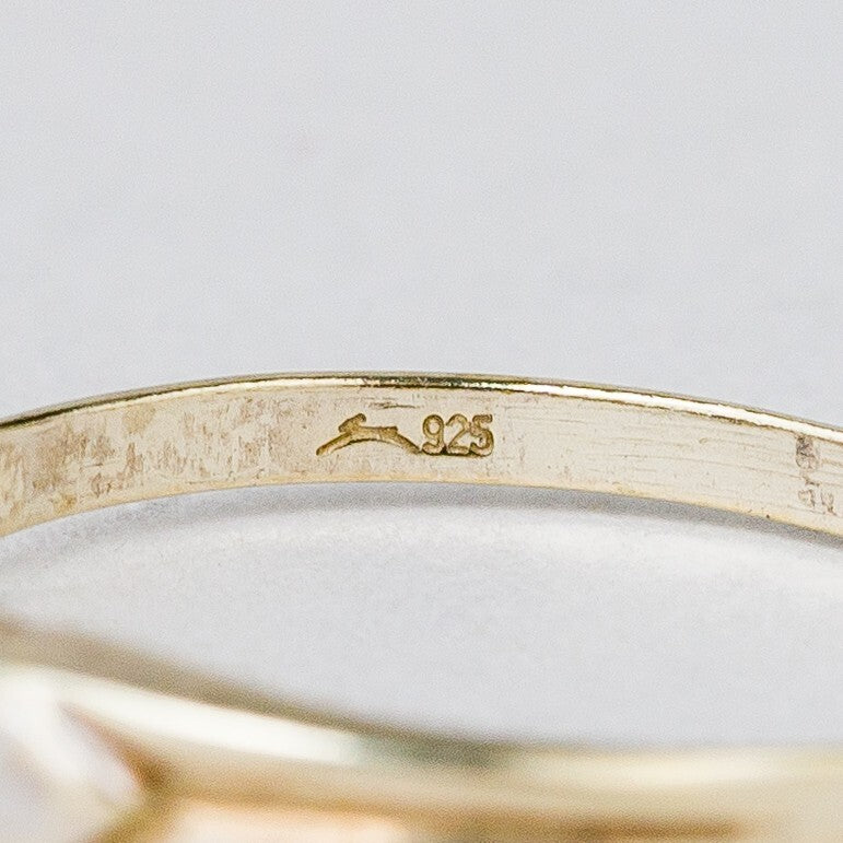 Silber Ring 925 Weißer Stein Größe 58 (18,4 mm Ø) 0,76 g6