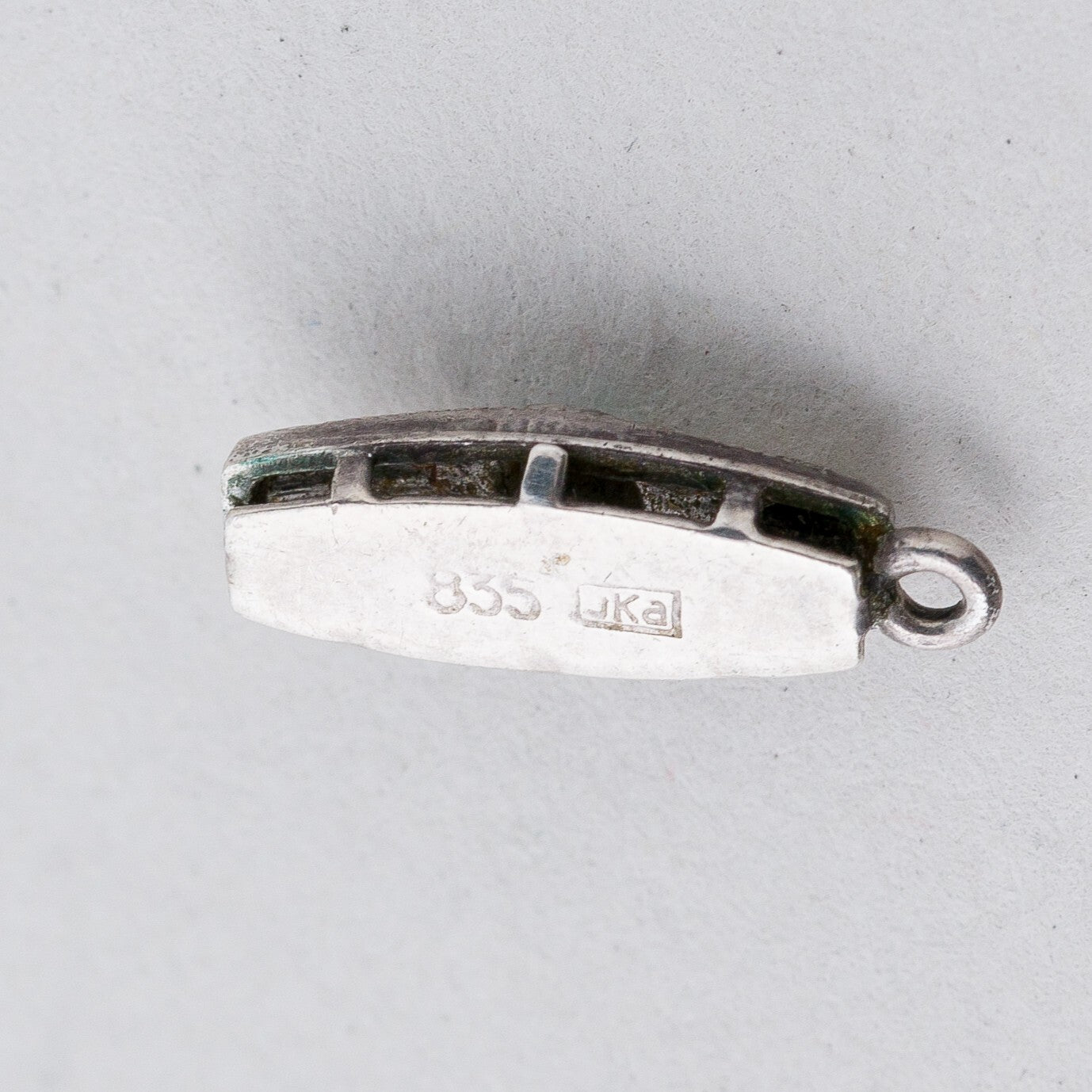 Kettenverschluss 835 Silber Grüner Stein 0,78 g5