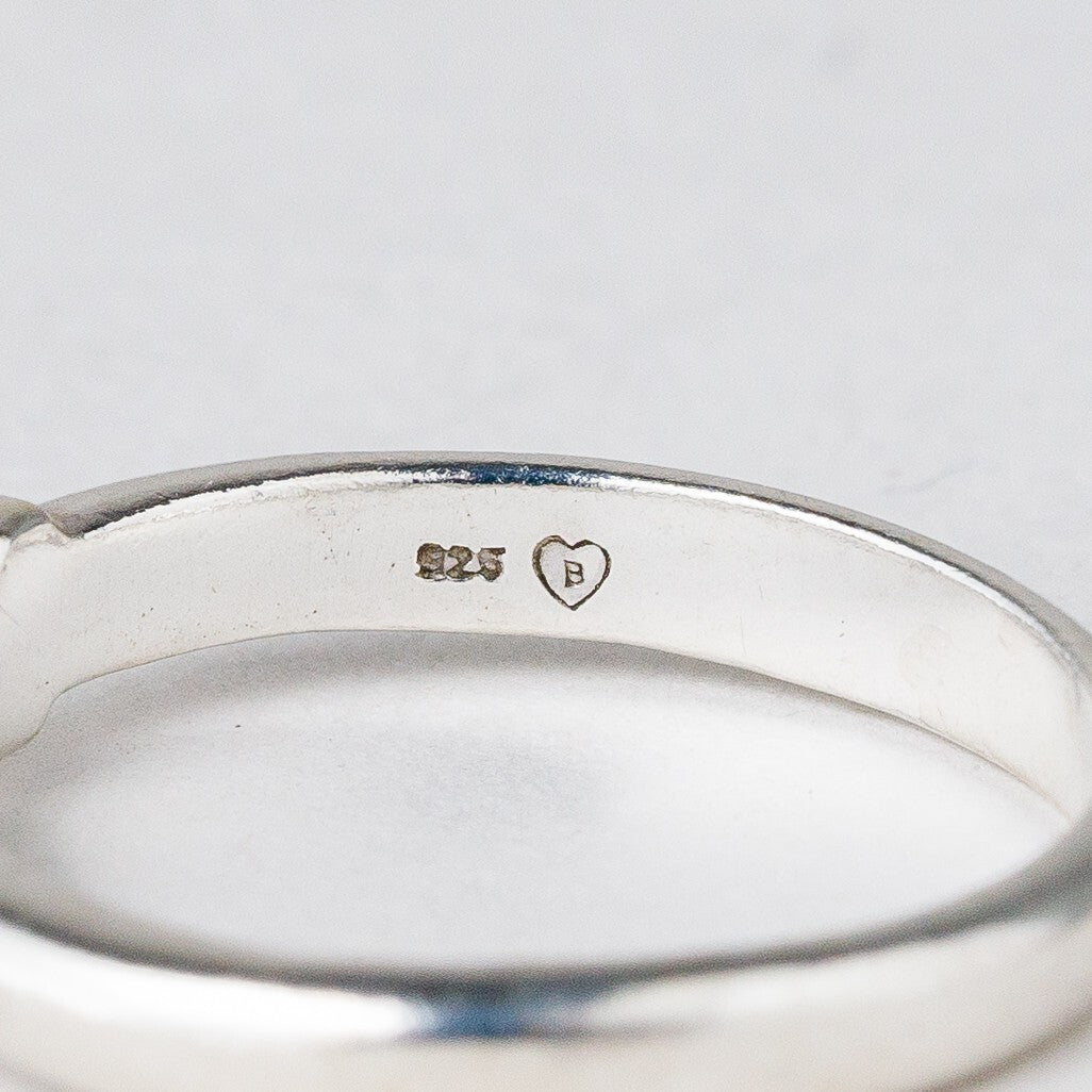 Silber Ring 925 Weißer Stein Größe 57 (18,1 mm Ø) 3,01 g6