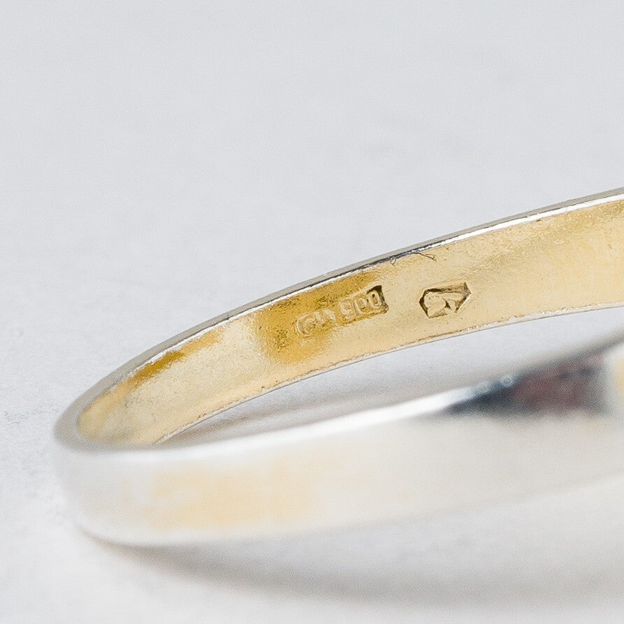 Silber Ring 900 Rote Steine Größe 60 (19,1 mm Ø) 3,39 g5