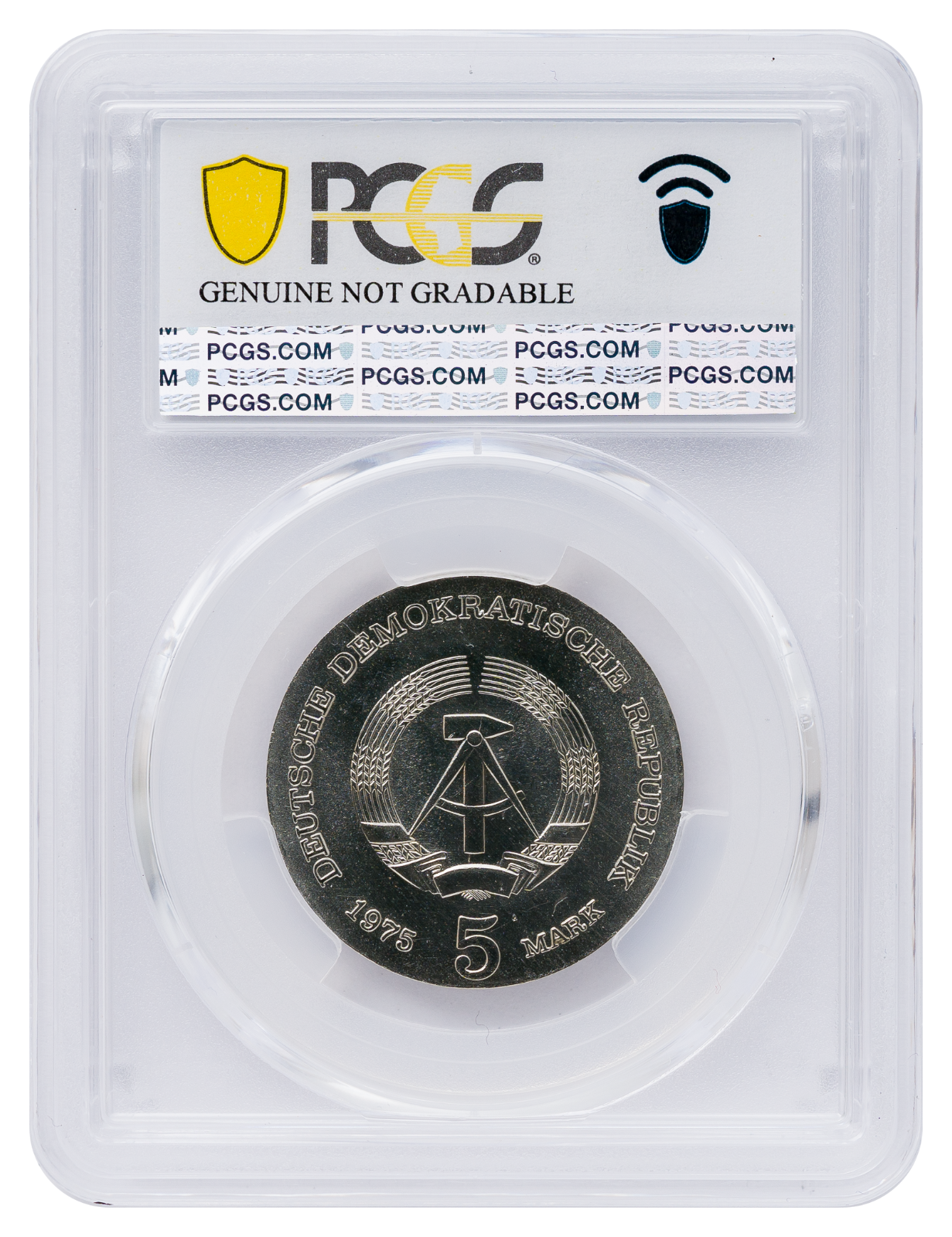 5 Mark DDR 1975 Thomas Mann PCGS UNC Detail2