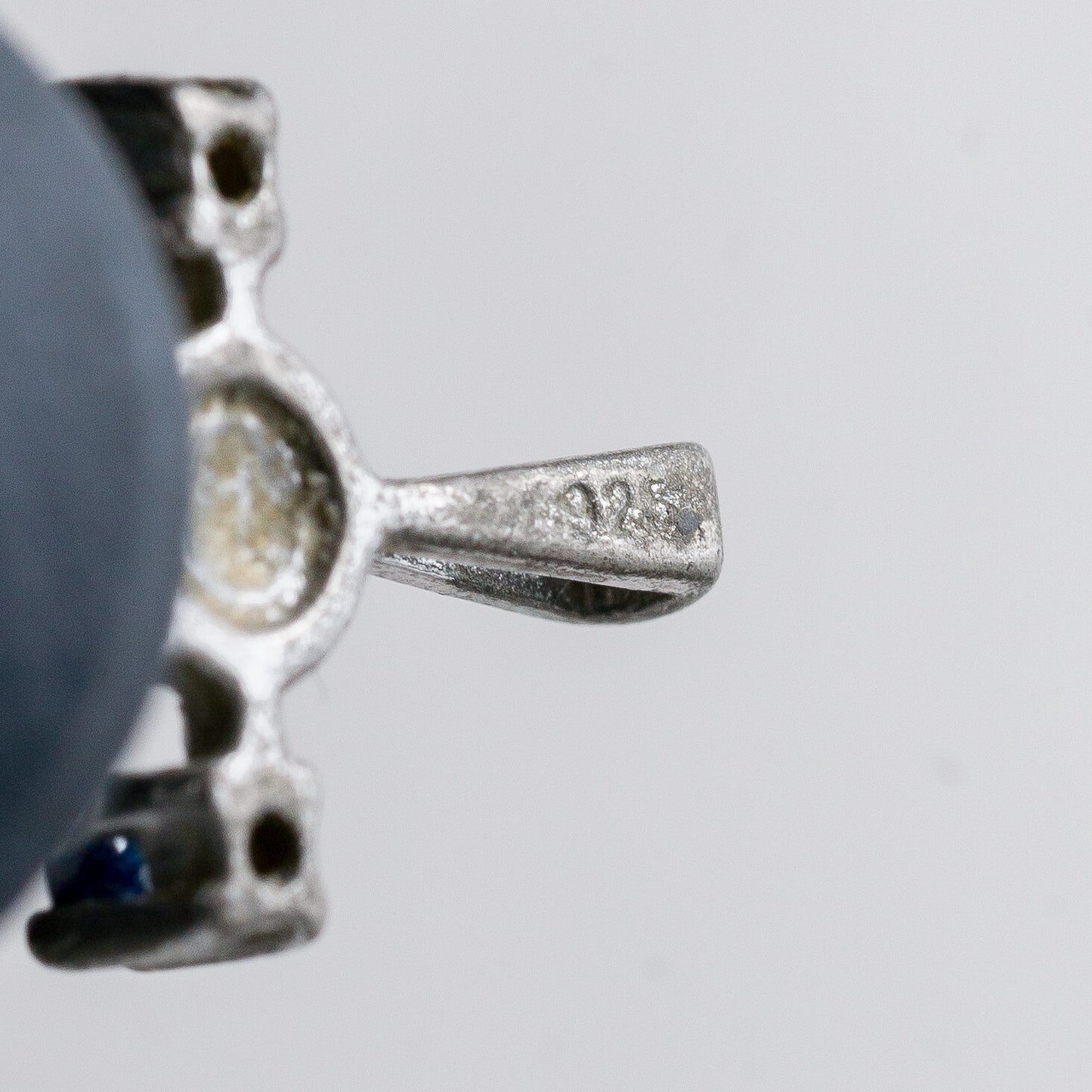 Silber Anhänger Kettenanhänger 925 Blaue Steine Ohne Perle 1,7 cm 1,19 g7