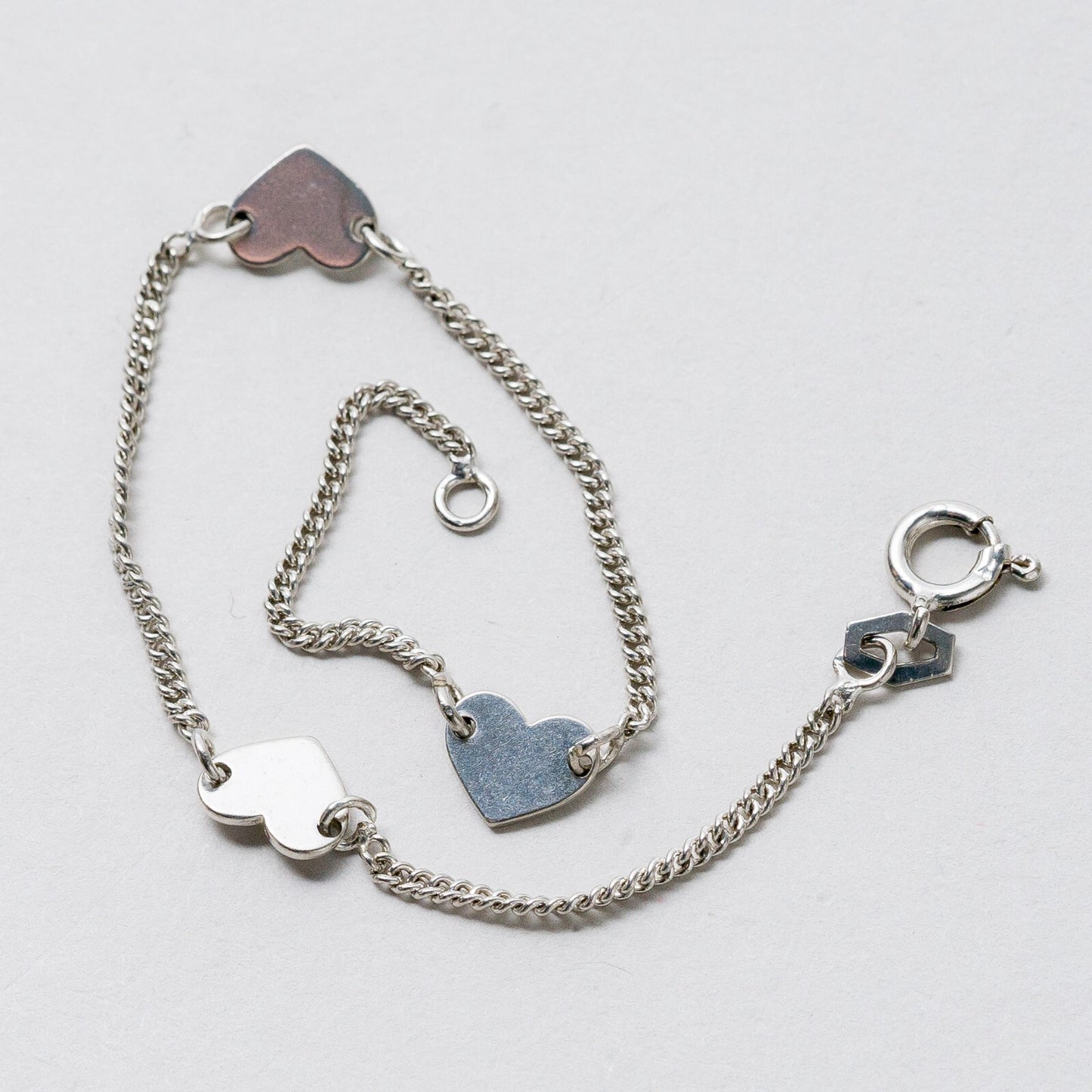 Armband Silber 835 Herzen 18 cm 2,41 g6