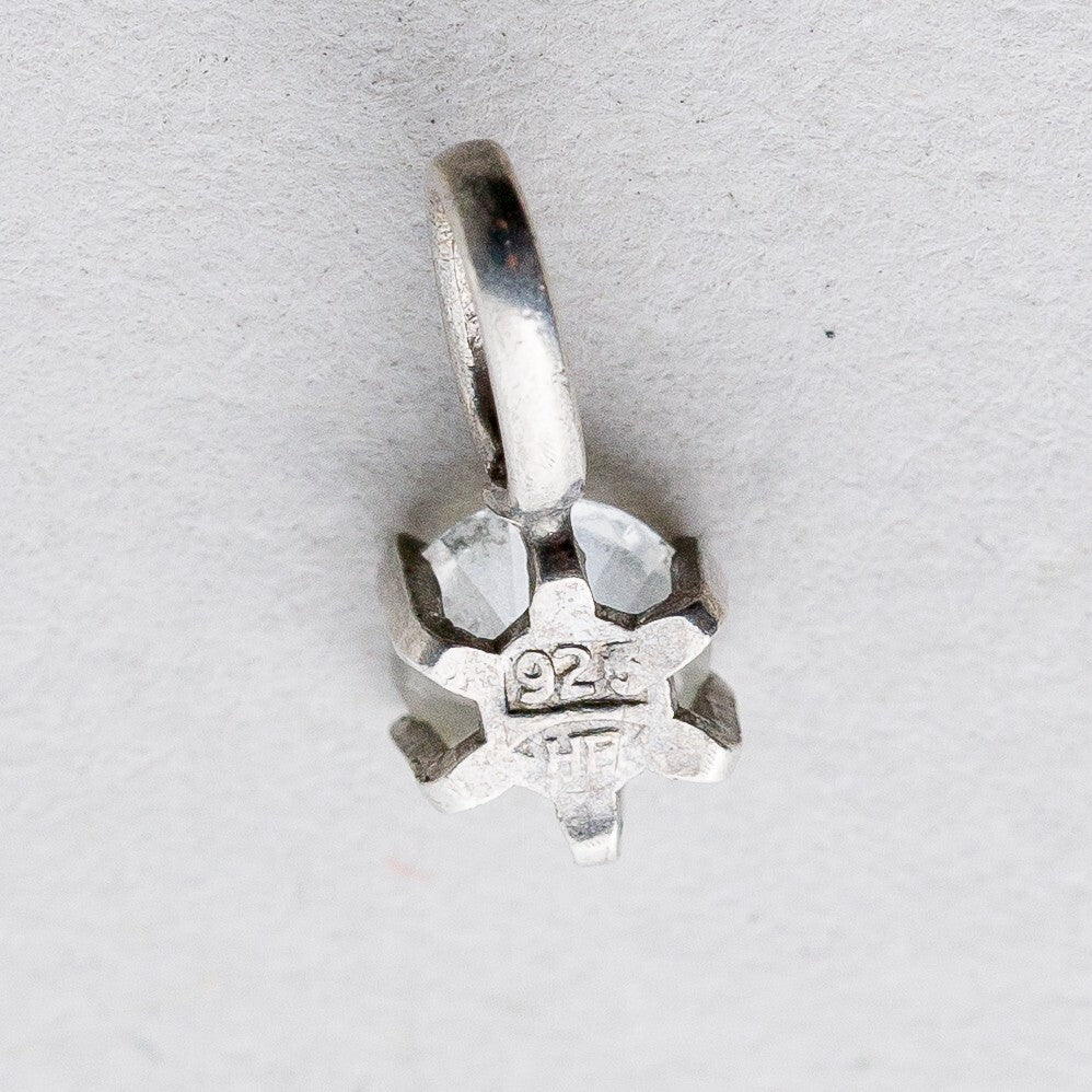 Anhänger 925 Silber Weißer Stein 1 cm 0,23 g5
