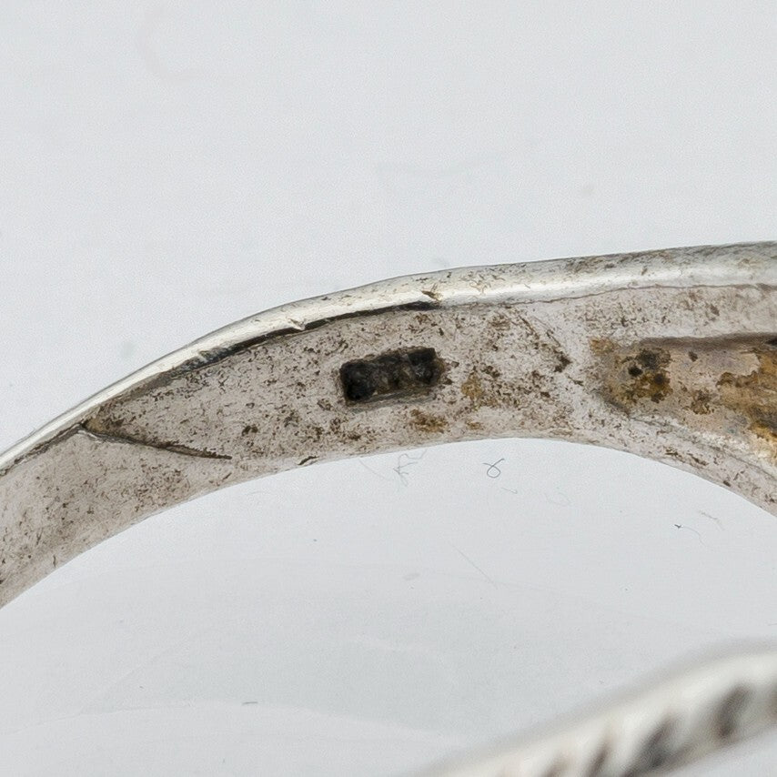 Silberring Blaue und Weiße Steine 2,85 g Größe 56 (17,8 mm Ø)3