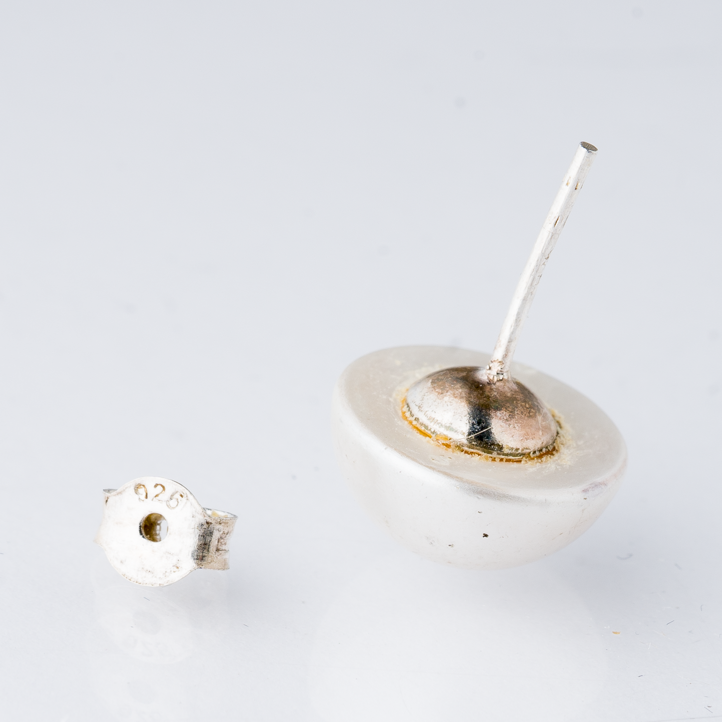 Einzelner Ohrring Ohrstecker Perle Silber 0,74 g5