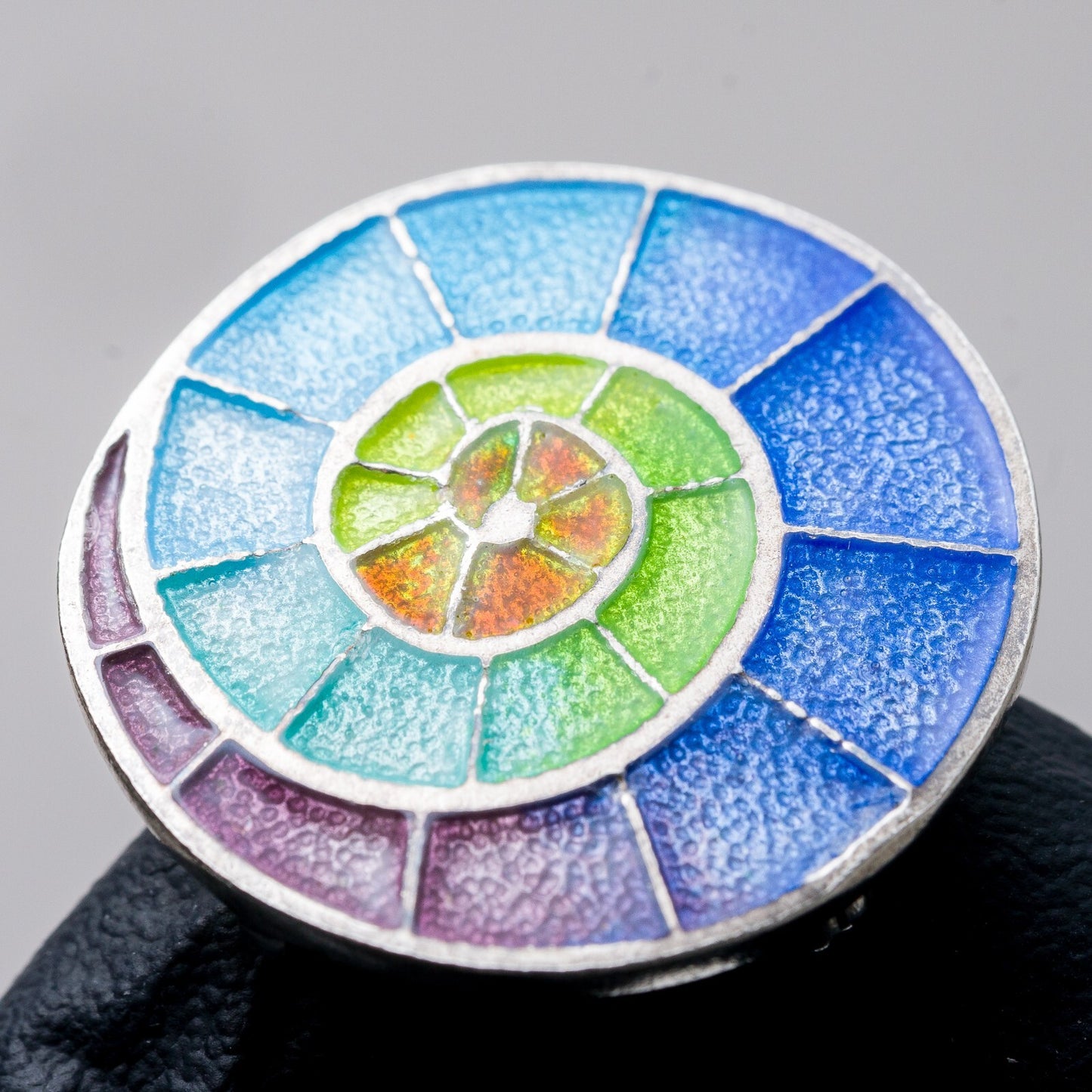Brosche Silber Muschel bunt 2,7 cm 8,94 g7